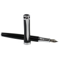 Hot Sale Metal Fountain Pen Logotipo personalizado para el hombre Escribir suave Fuente Nuba de fuente de fuente Black